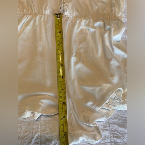NWT Victoria's Secret White Lace Trim T Back Romper Womens Sleepwear Lingerie M - Picture 10 of 14